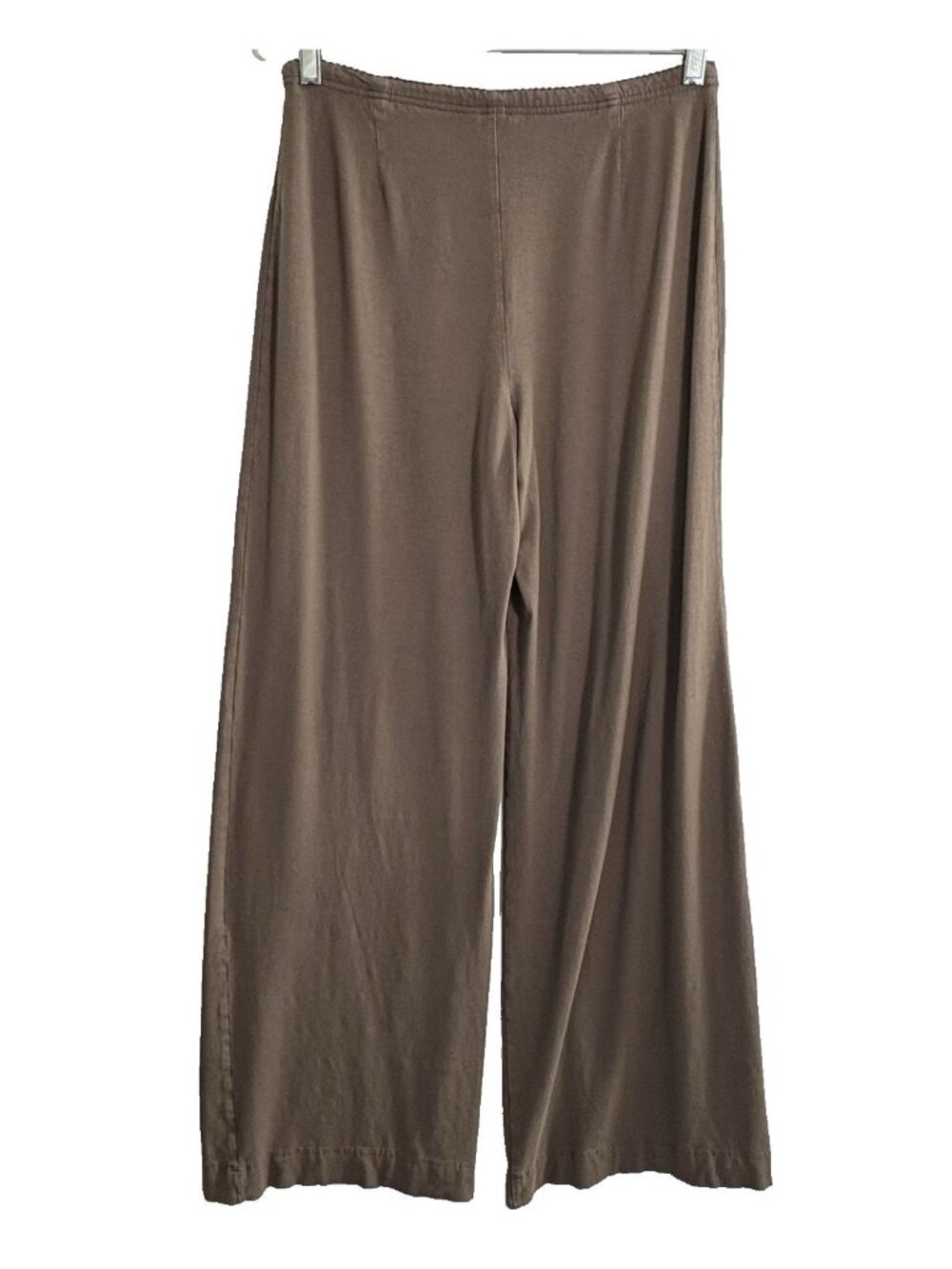J JILL Women Wide Leg Elastic Waist Pants Sz ST Brown‎ Casual Boho Relaxed 47-29
